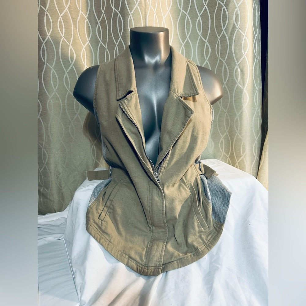 A/X Armani Exchange Khaki/Beige with gray ribbed side inserts, Sleeveless Vest